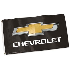 Chevrolet Black and Gold Flag Bowtie Logo Nylon